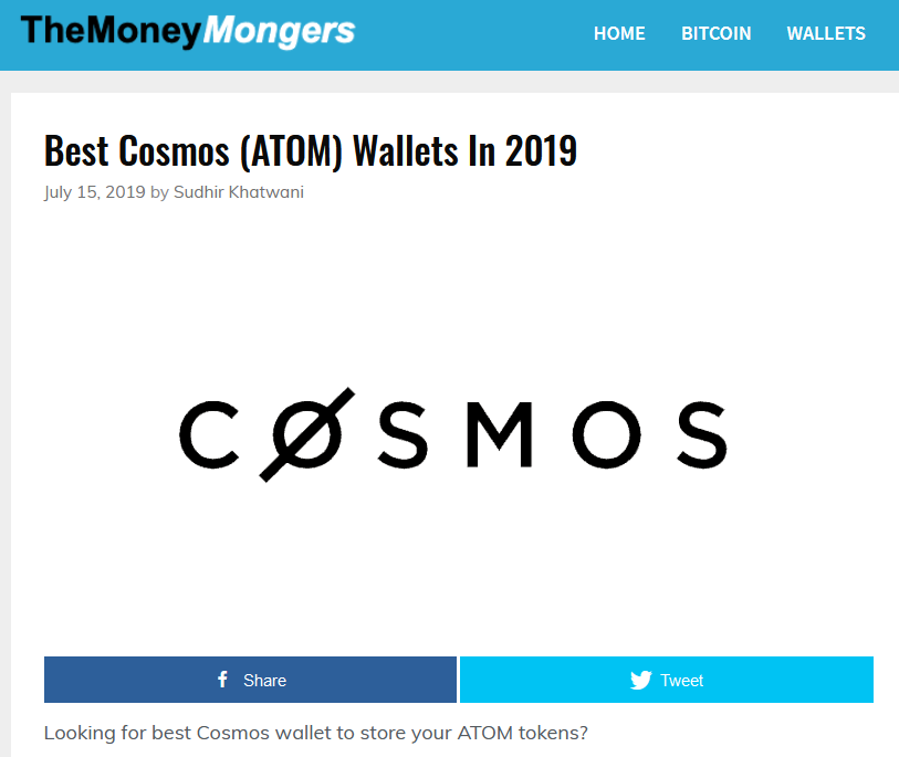 Kryptotop - Cosmos wallets